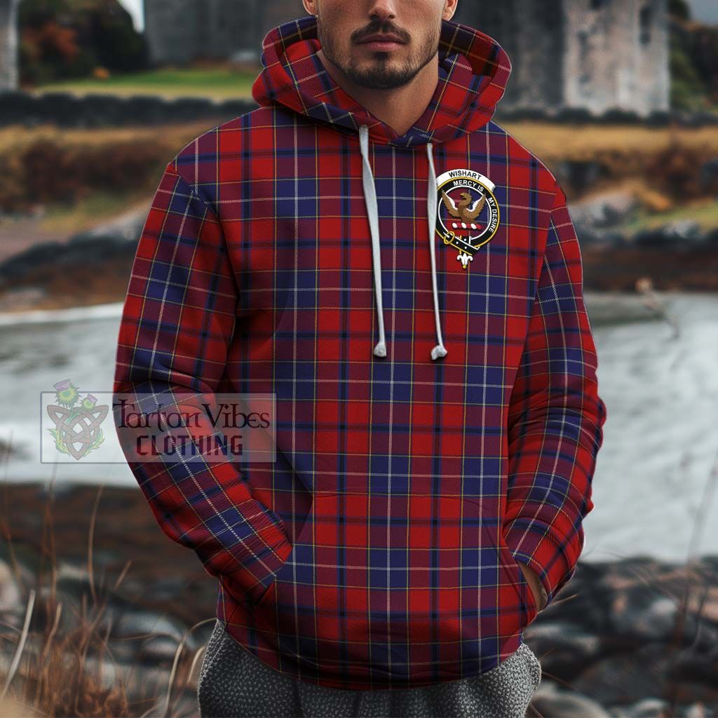 Tartan Vibes Clothing Wishart Dress Tartan Cotton Hoodie with Family Crest