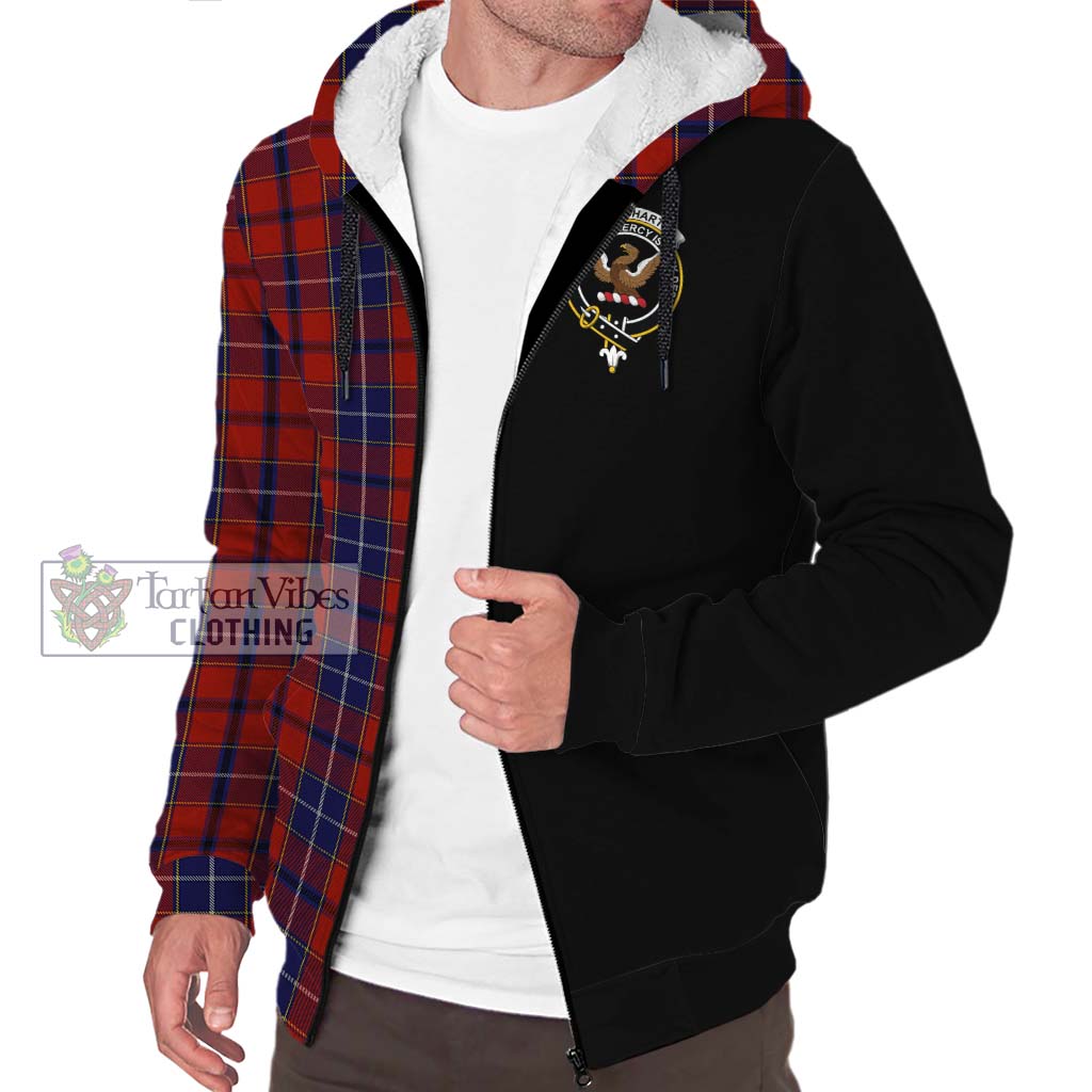 Tartan Vibes Clothing Wishart Dress Tartan Sherpa Hoodie with Family Crest and Half Of Me Style