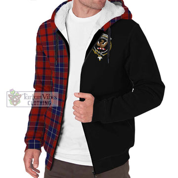 Wishart Tartan Sherpa Hoodie with Family Crest and Half Of Me Style