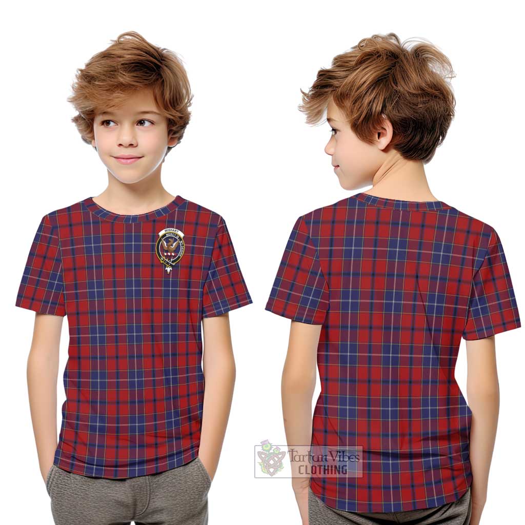 Tartan Vibes Clothing Wishart Dress Tartan Kid T-Shirt with Family Crest