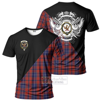 Wishart Tartan T-Shirt with Family Crest and Military Logo Style