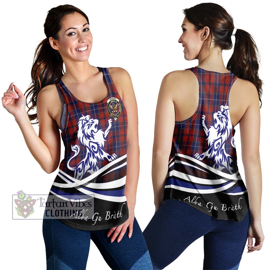 Tartan Vibes Clothing Wishart Dress Tartan Women's Racerback Tanks with Alba Gu Brath Regal Lion Emblem