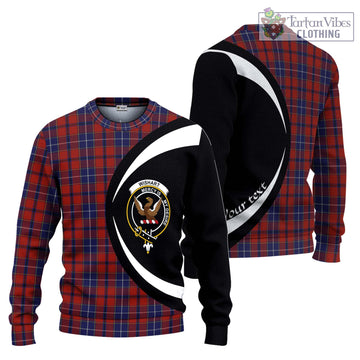 Wishart Dress Tartan Knitted Sweater with Family Crest Circle Style
