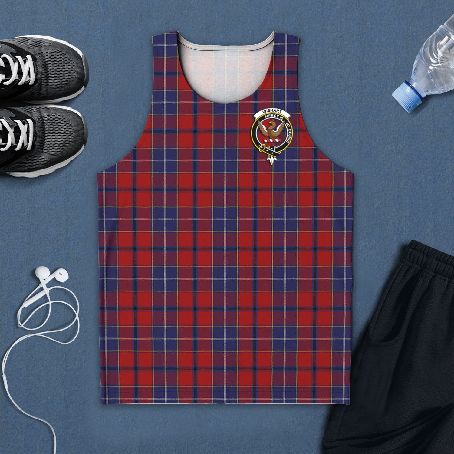 wishart-dress-tartan-mens-tank-top-with-family-crest