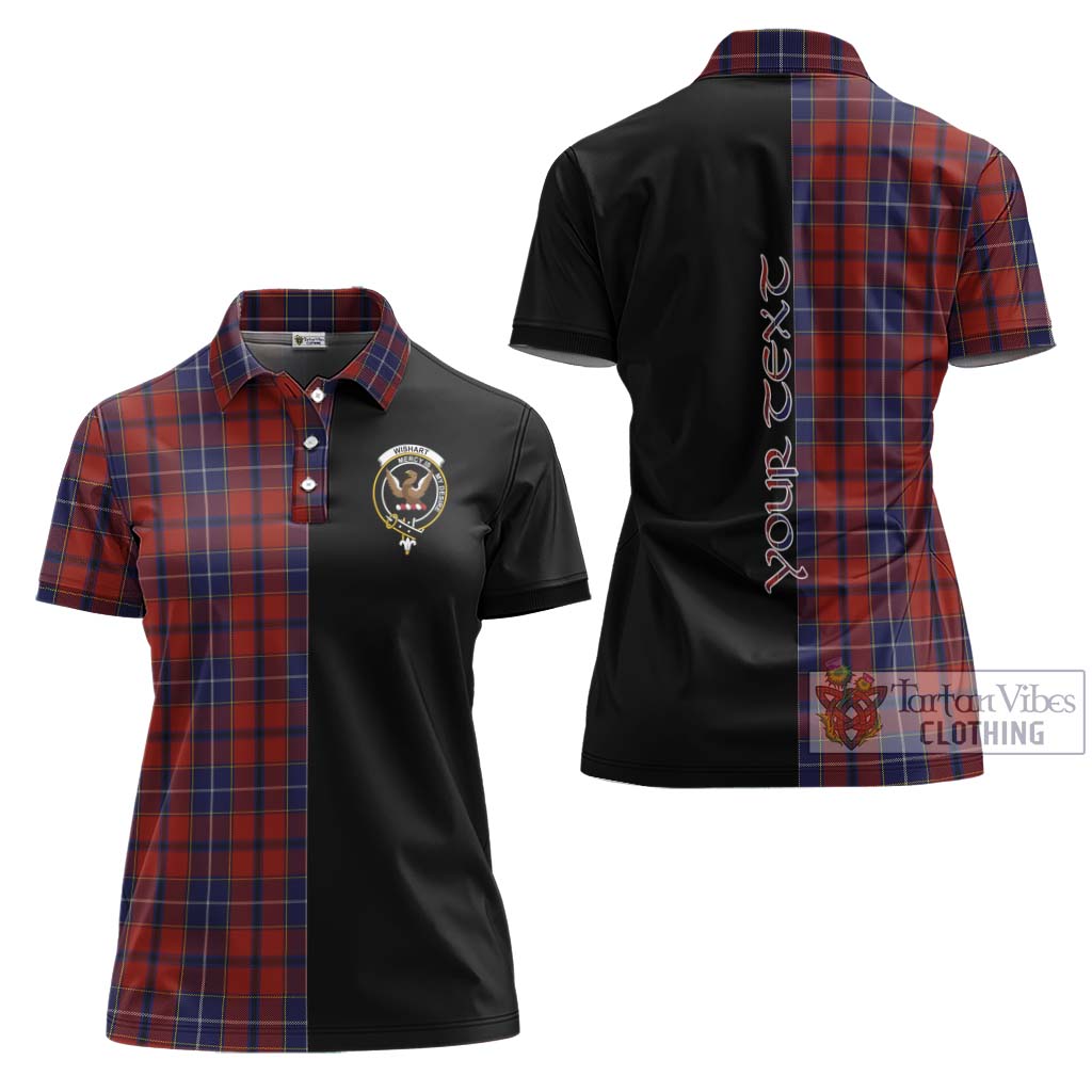 Tartan Vibes Clothing Wishart Dress Tartan Women's Polo Shirt with Family Crest and Half Of Me Style