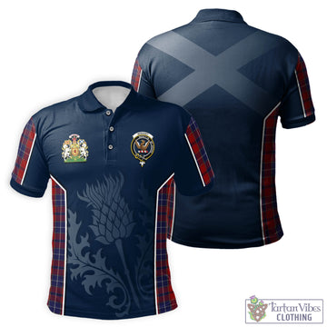 Wishart Tartan Men's Polo Shirt with Family Crest and Scottish Thistle Vibes Sport Style