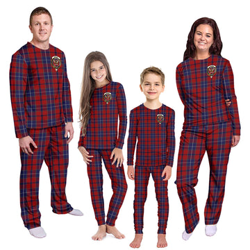 Wishart Tartan Pajamas Family Set with Family Crest