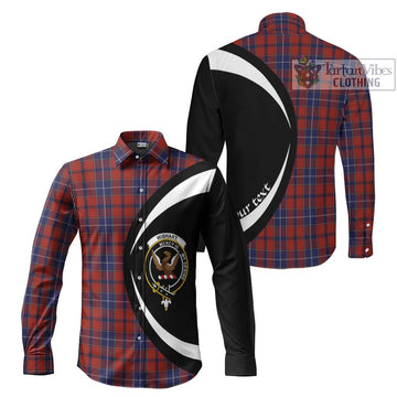 Wishart Tartan Long Sleeve Button Up with Family Crest Circle Style