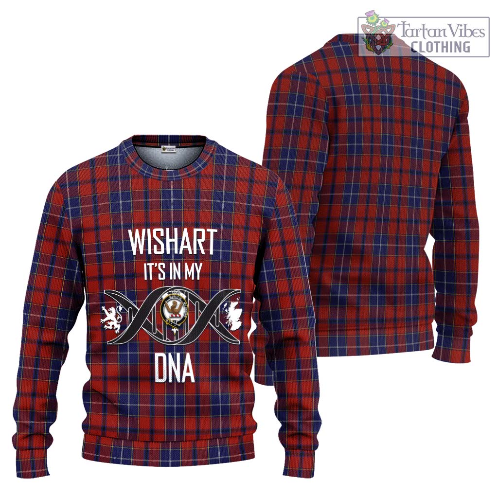 Tartan Vibes Clothing Wishart Dress Tartan Knitted Sweater with Family Crest DNA In Me Style