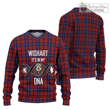 Wishart Tartan Knitted Sweater with Family Crest DNA In Me Style