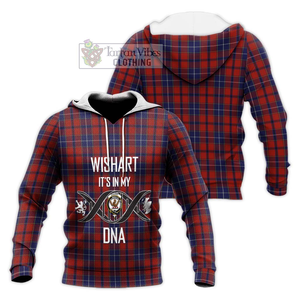 Tartan Vibes Clothing Wishart Dress Tartan Knitted Hoodie with Family Crest DNA In Me Style