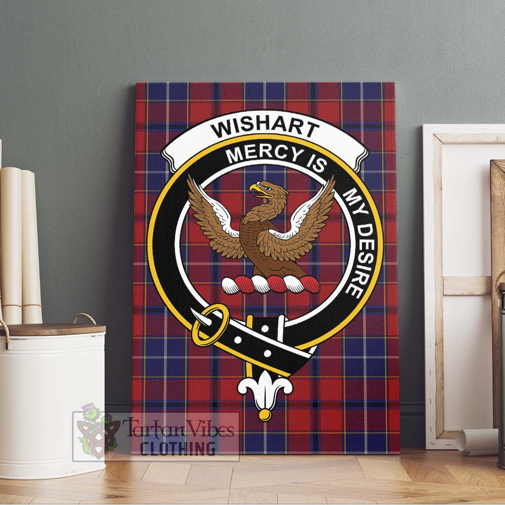 Tartan Vibes Clothing Wishart Dress Tartan Canvas Print Wall Art with Family Crest