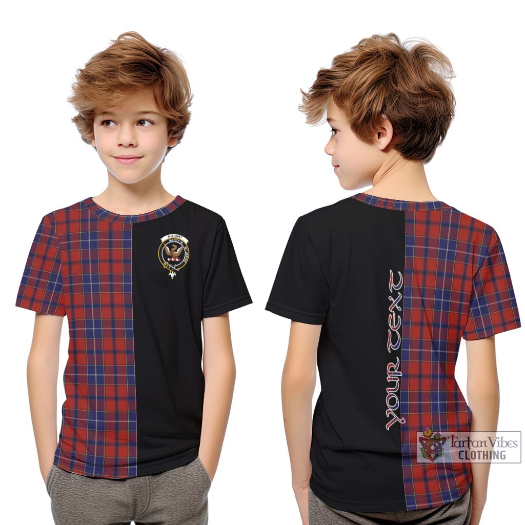 Tartan Vibes Clothing Wishart Dress Tartan Kid T-Shirt with Family Crest and Half Of Me Style