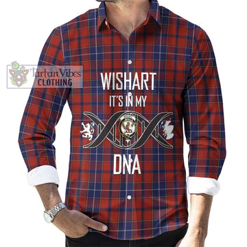 Wishart Tartan Long Sleeve Button Shirt with Family Crest DNA In Me Style