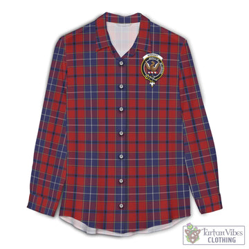 Wishart Dress Tartan Womens Casual Shirt with Family Crest