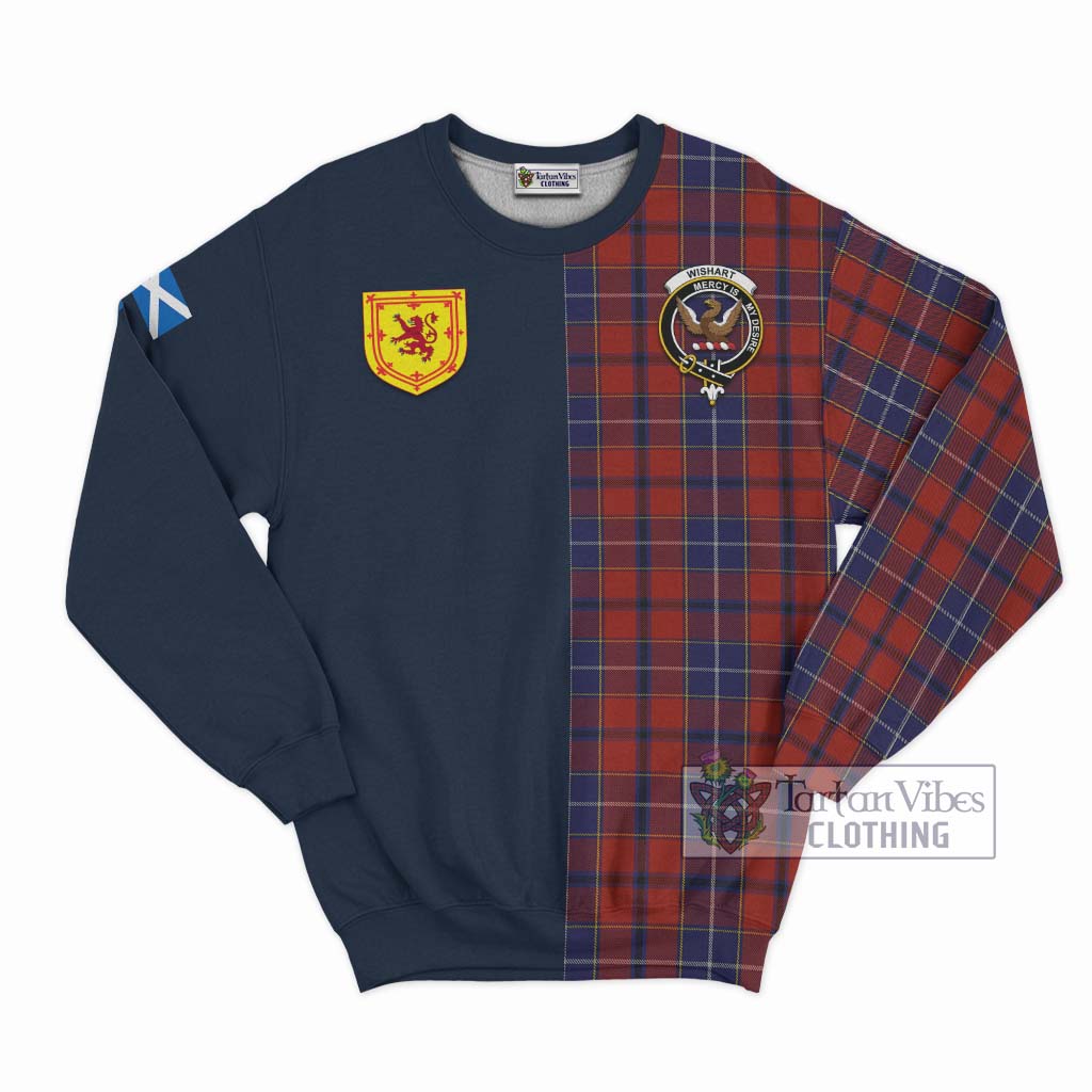 Tartan Vibes Clothing Wishart Dress Tartan Sweatshirt with Scottish Lion Royal Arm Half Style