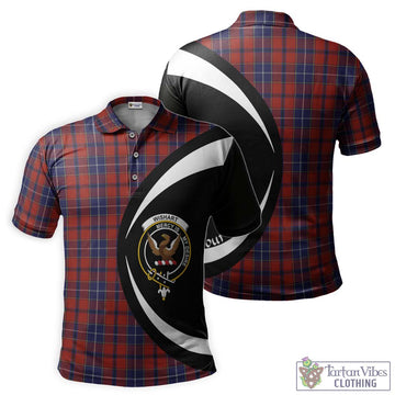 Wishart Dress Tartan Men's Polo Shirt with Family Crest Circle Style