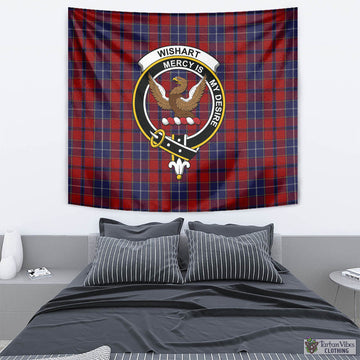 Wishart Tartan Tapestry Wall Hanging and Home Decor for Room with Family Crest