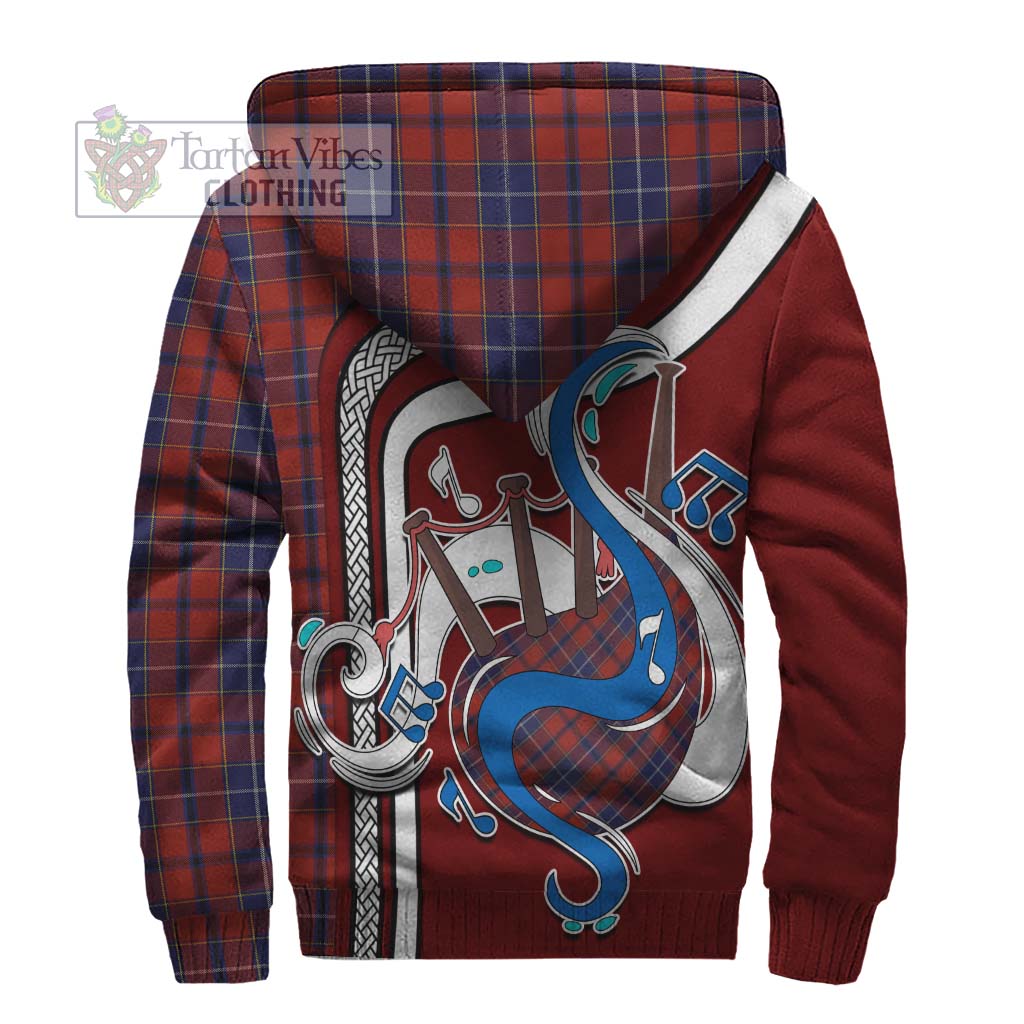 Tartan Vibes Clothing Wishart Dress Tartan Sherpa Hoodie with Epic Bagpipe Style