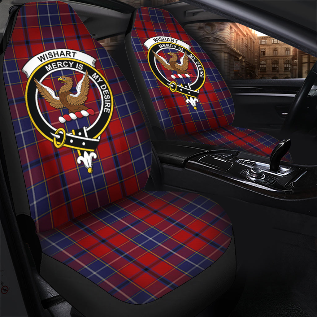Wishart Dress Tartan Car Seat Cover with Family Crest - Tartanvibesclothing