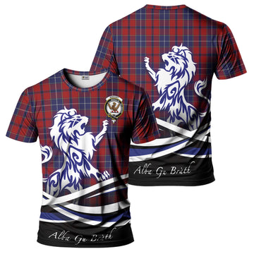 Wishart Tartan T-Shirt with Alba Gu Brath Regal Lion Emblem