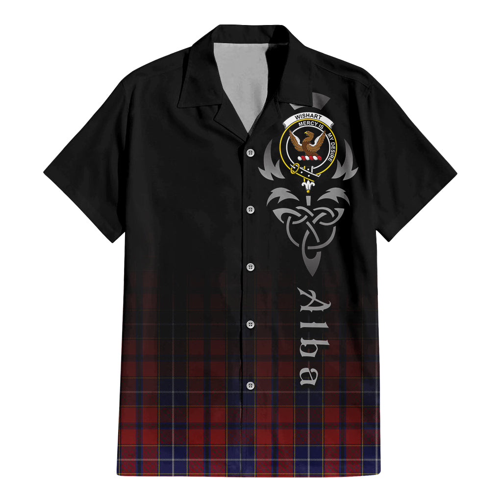 Tartan Vibes Clothing Wishart Dress Tartan Short Sleeve Button Up Featuring Alba Gu Brath Family Crest Celtic Inspired