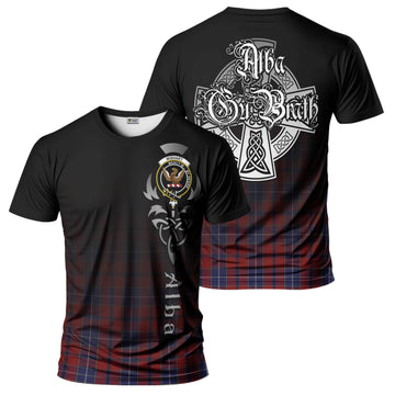 Wishart Tartan T-Shirt Featuring Alba Gu Brath Family Crest Celtic Inspired