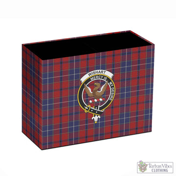 Wishart Tartan Pen Holder with Family Crest