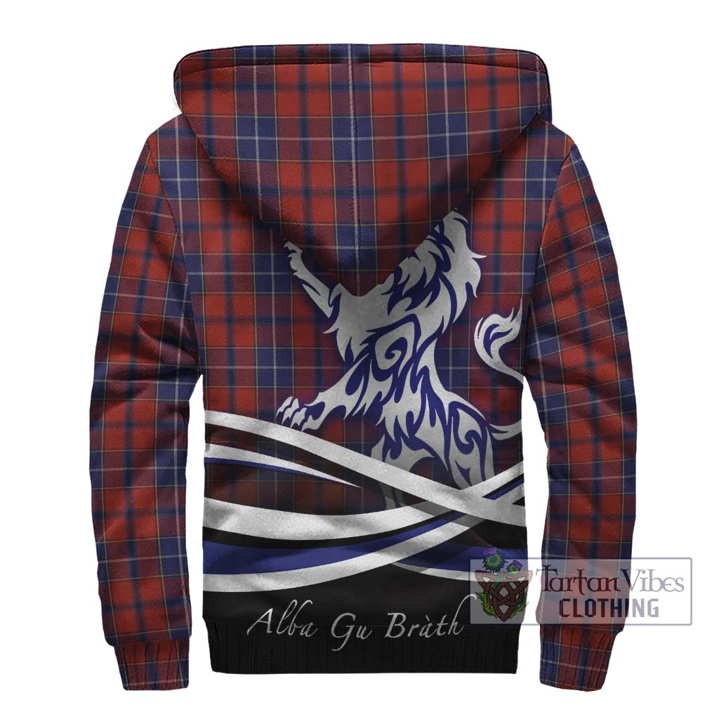 Tartan Vibes Clothing Wishart Dress Tartan Sherpa Hoodie with Alba Gu Brath Regal Lion Emblem