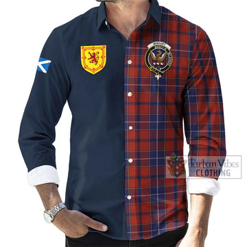 Wishart Tartan Long Sleeve Button Shirt with Scottish Lion Royal Arm Half Style