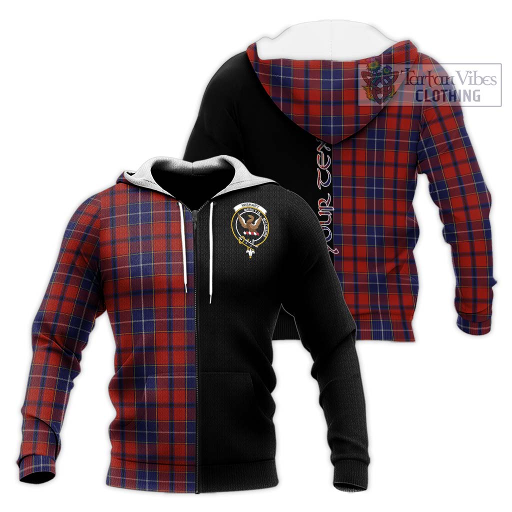 Tartan Vibes Clothing Wishart Dress Tartan Knitted Hoodie with Family Crest and Half Of Me Style