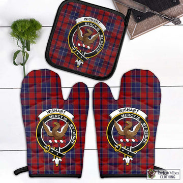 Wishart Tartan Combo Oven Mitt & Pot-Holder with Family Crest