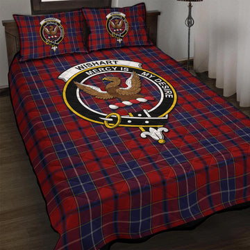 Wishart Dress Tartan Quilt Bed Set with Family Crest