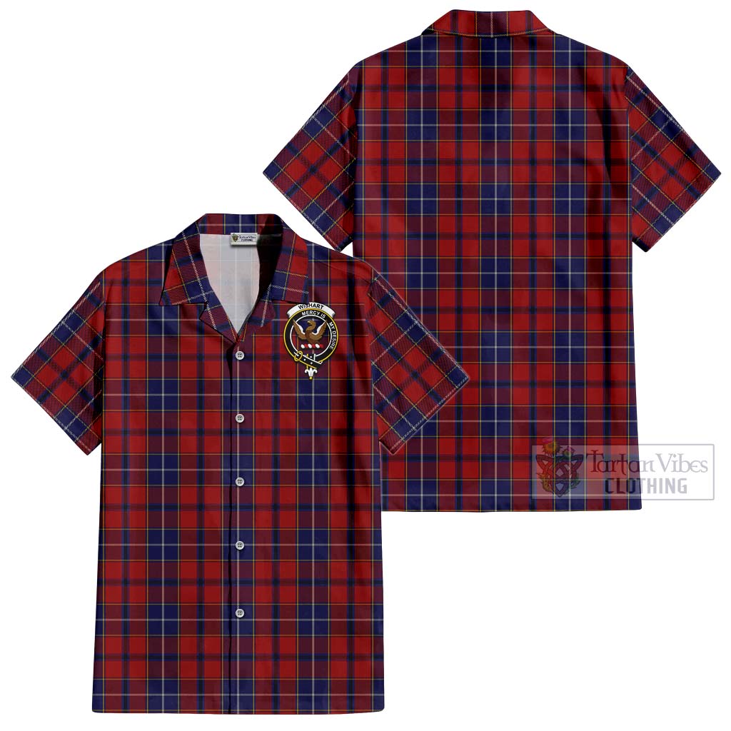 Tartan Vibes Clothing Wishart Dress Tartan Cotton Hawaiian Shirt with Family Crest