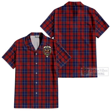 Wishart Tartan Cotton Hawaiian Shirt with Family Crest