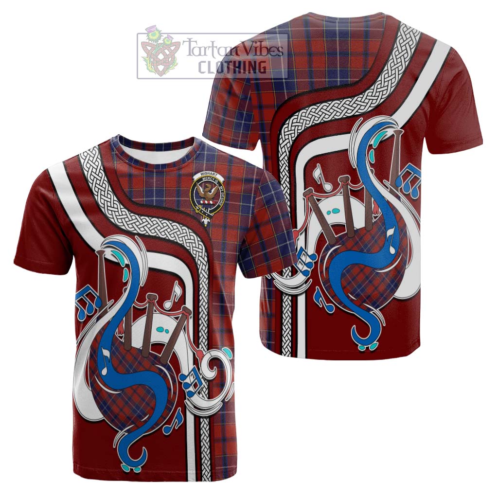 Tartan Vibes Clothing Wishart Dress Tartan Cotton T-shirt with Epic Bagpipe Style