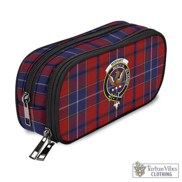 Wishart Tartan Pen and Pencil Case with Family Crest