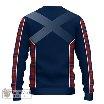 Wishart Tartan Knitted Sweater with Family Crest and Lion Rampant Vibes Sport Style