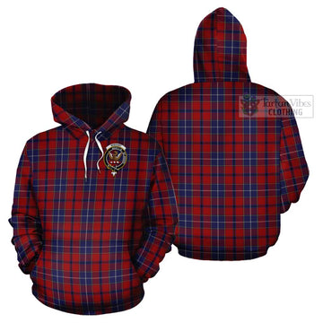 Wishart Tartan Cotton Hoodie with Family Crest