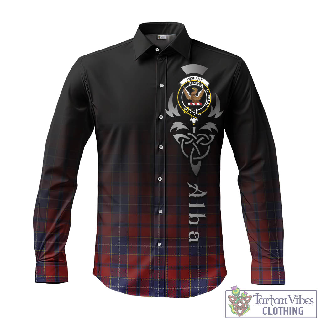 Tartan Vibes Clothing Wishart Dress Tartan Long Sleeve Button Up Featuring Alba Gu Brath Family Crest Celtic Inspired