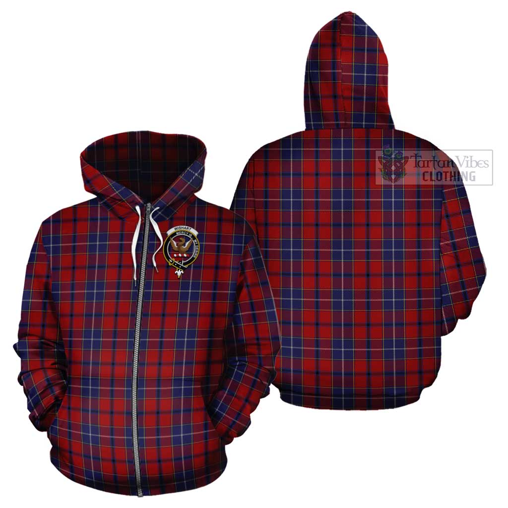 Tartan Vibes Clothing Wishart Dress Tartan Cotton Hoodie with Family Crest