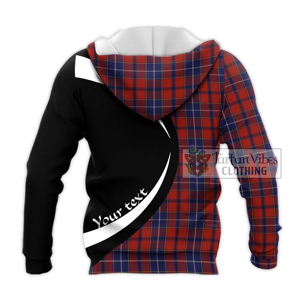 Wishart Tartan Knitted Hoodie with Family Crest Circle Style - Tartan Vibes Clothing