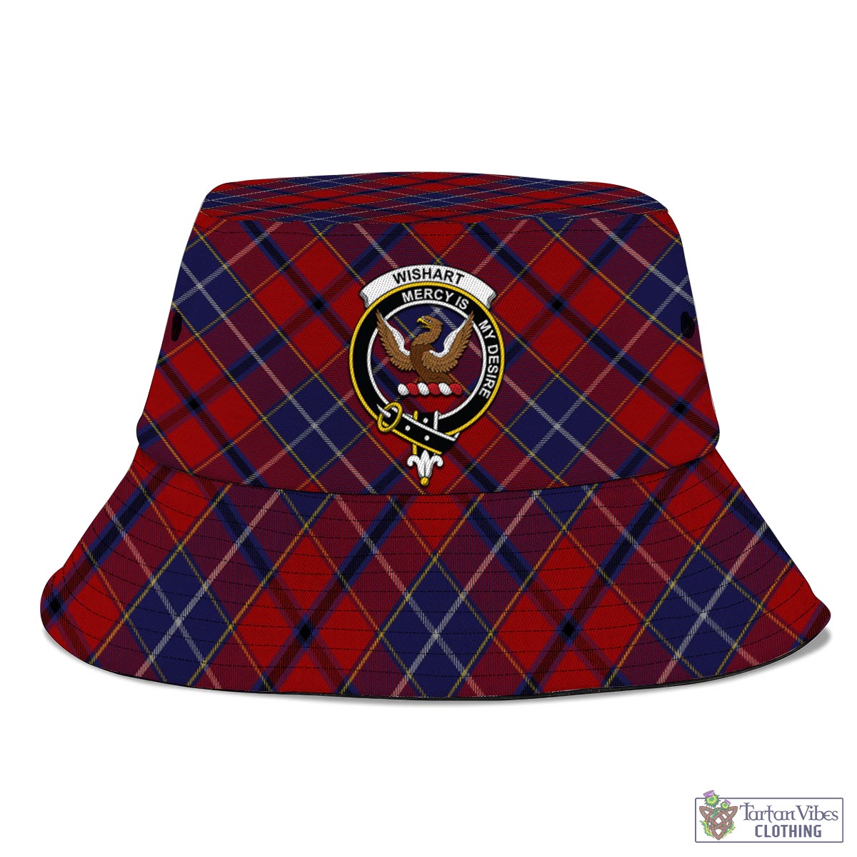 Tartan Vibes Clothing Wishart Dress Tartan Bucket Hat with Family Crest