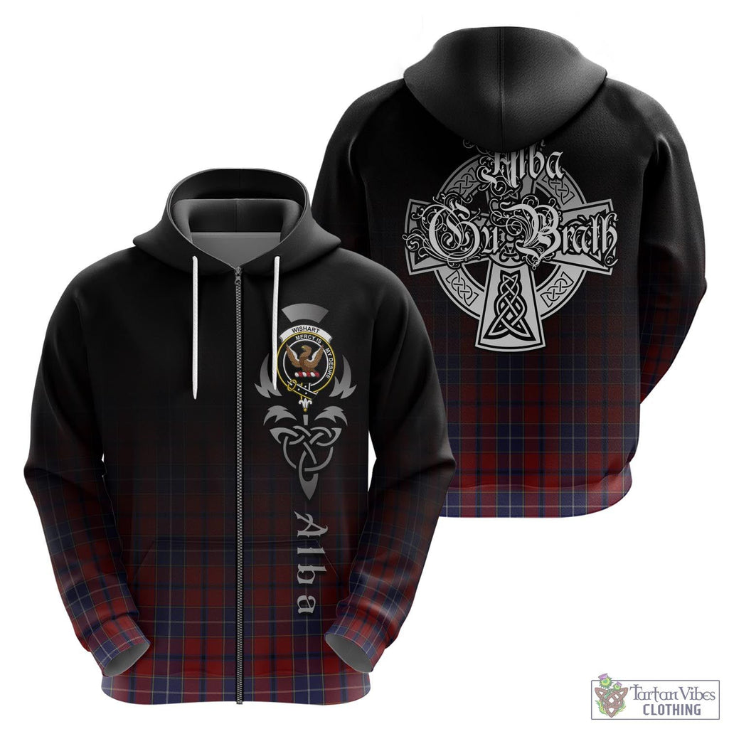 Tartan Vibes Clothing Wishart Dress Tartan Hoodie Featuring Alba Gu Brath Family Crest Celtic Inspired