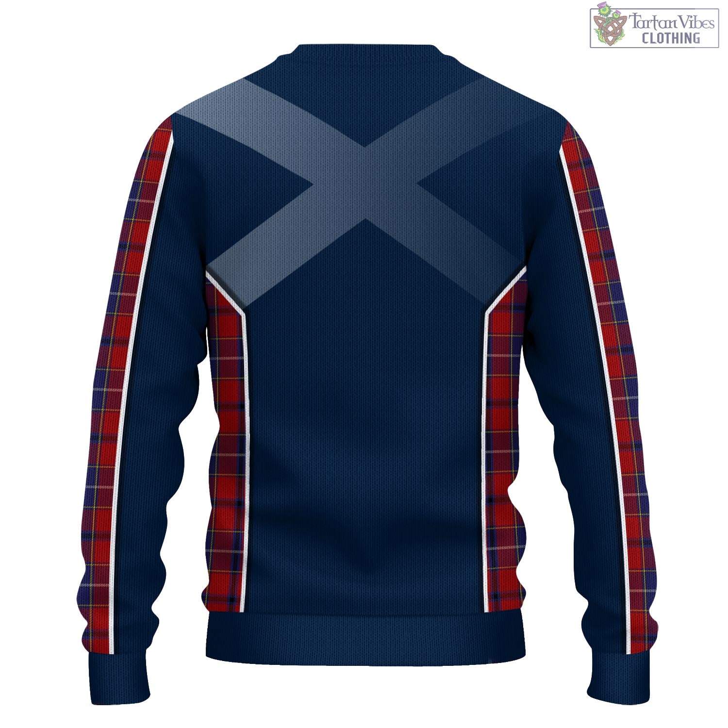 Tartan Vibes Clothing Wishart Dress Tartan Knitted Sweatshirt with Family Crest and Scottish Thistle Vibes Sport Style