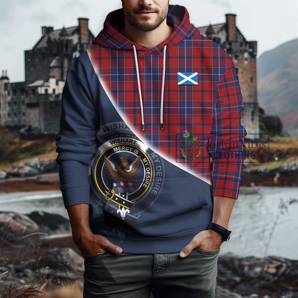 Tartan Vibes Clothing Wishart Dress Tartan Hoodie with Personalised National Flag and Family Crest Half Style