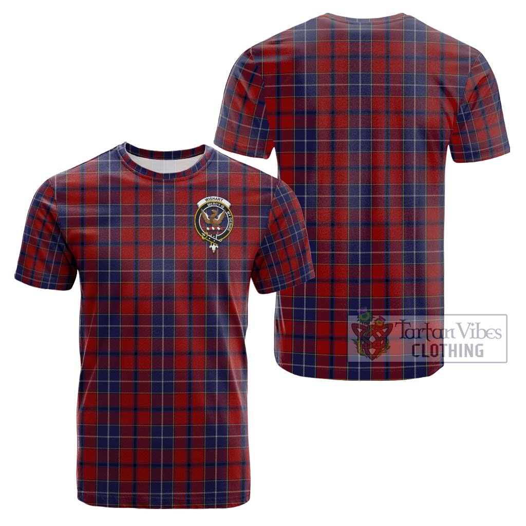 Tartan Vibes Clothing Wishart Dress Tartan Cotton T-Shirt with Family Crest
