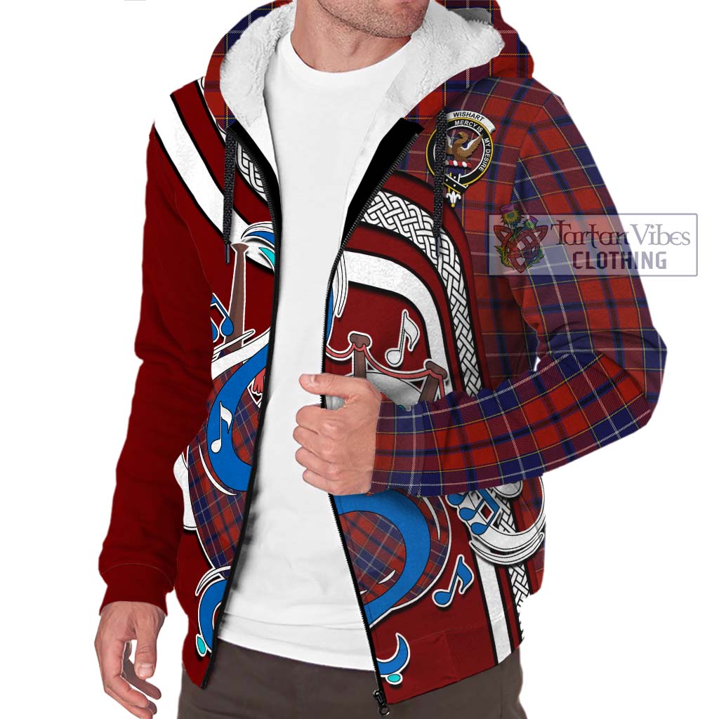 Tartan Vibes Clothing Wishart Dress Tartan Sherpa Hoodie with Epic Bagpipe Style