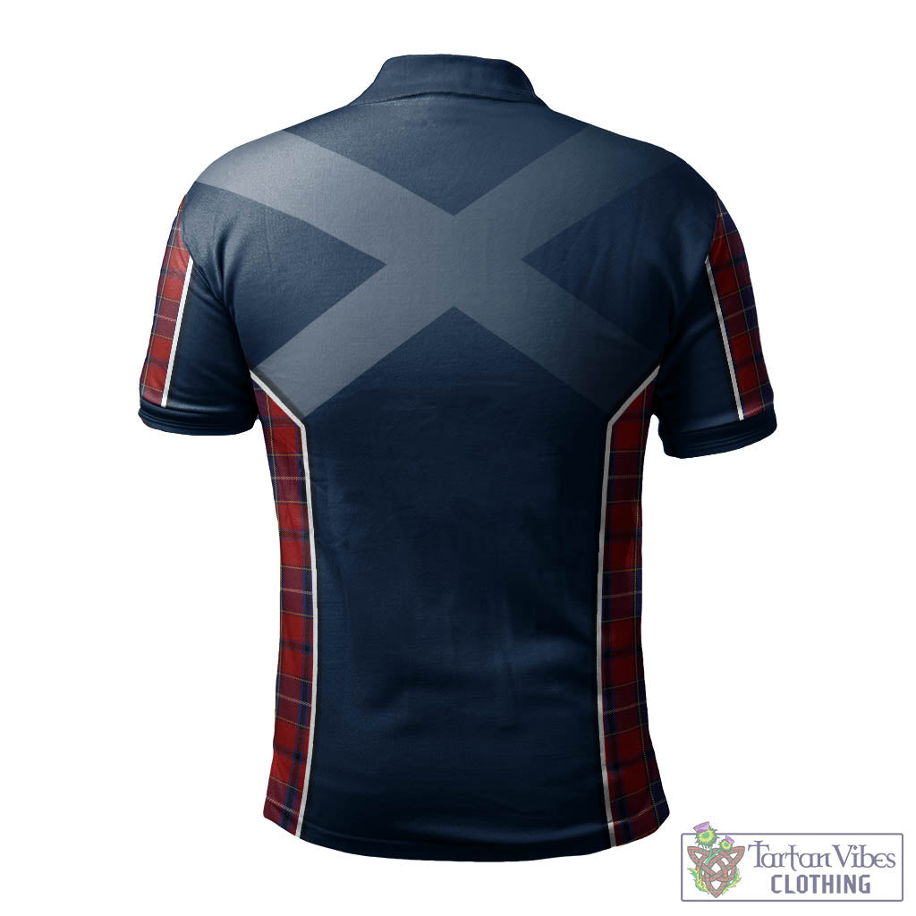 Tartan Vibes Clothing Wishart Dress Tartan Men's Polo Shirt with Family Crest and Lion Rampant Vibes Sport Style