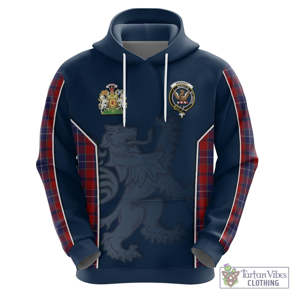 Tartan Vibes Clothing Wishart Dress Tartan Hoodie with Family Crest and Lion Rampant Vibes Sport Style